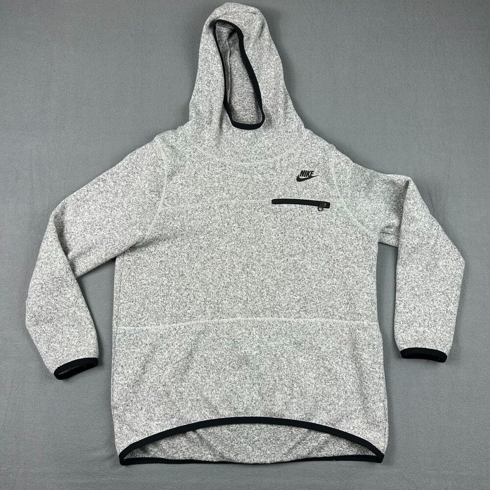 Nike  Hoodie Women's‎ Large Gray Summit Pullover 914398-063 Chest Pocket Fleece